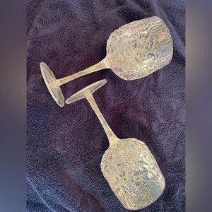 Vintage Lucite “Cracked Ice” Wine Glasses Set of 2